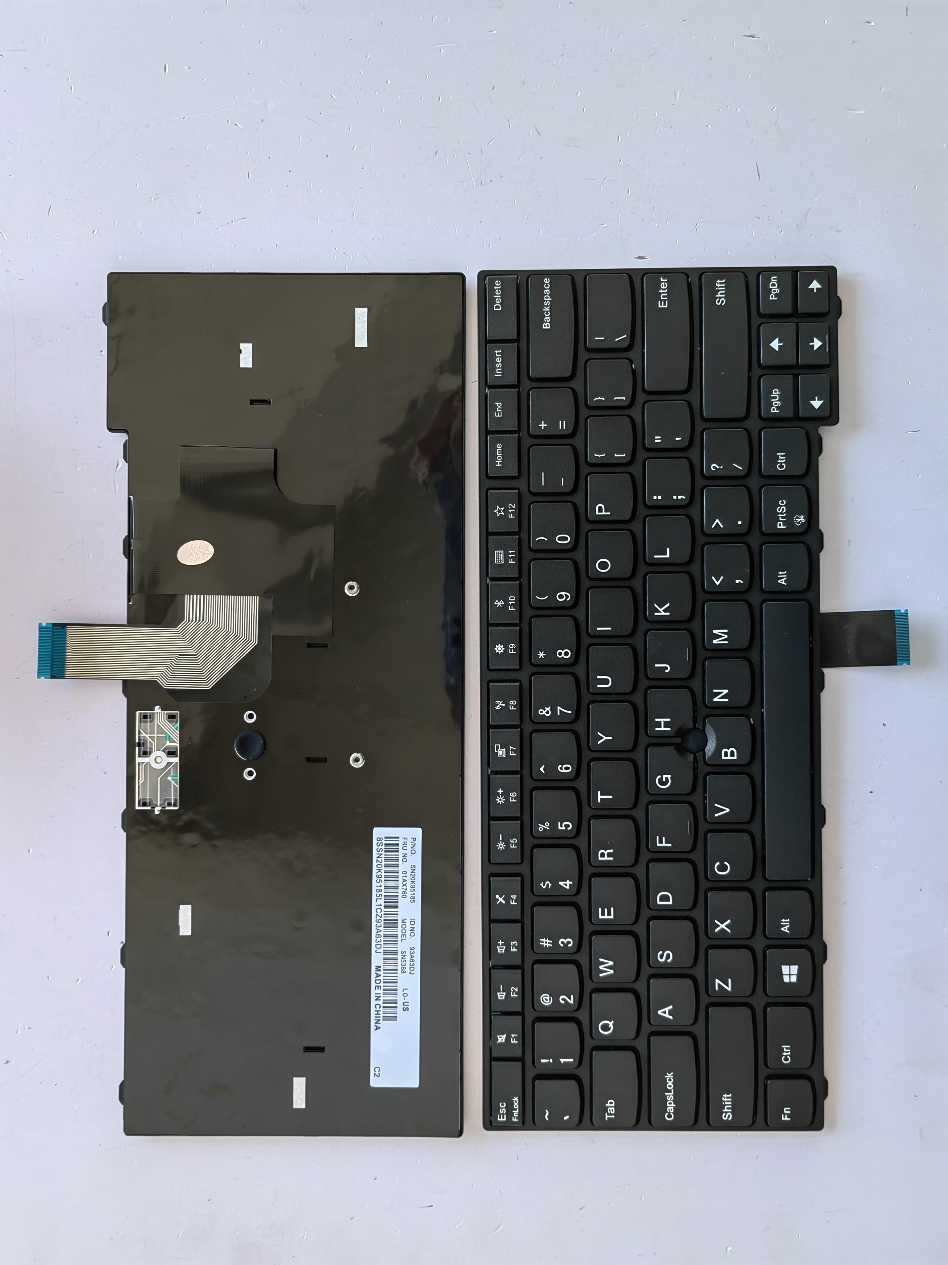 Picture of New Replacement Laptop Keyboard For IBM E470/E475/E470C non-full lights BLACK FRAME BLACK (OEM) US Layout